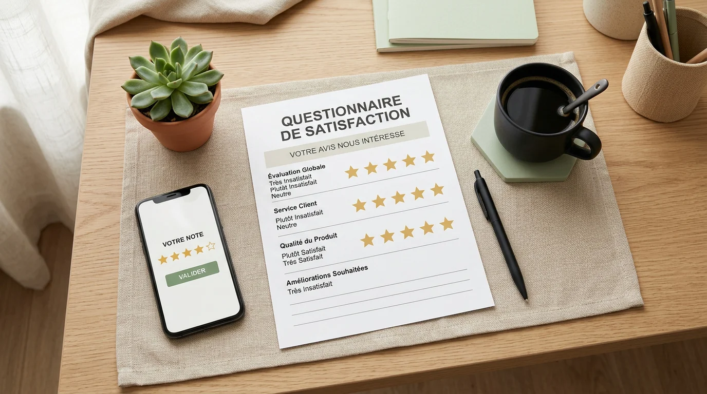 Outils de mesure de la satisfaction client sur un bureau de freelance