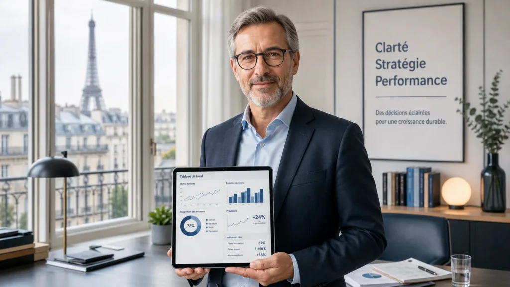 Directeur administratif et financier en portage salarial dans un bureau moderne en France