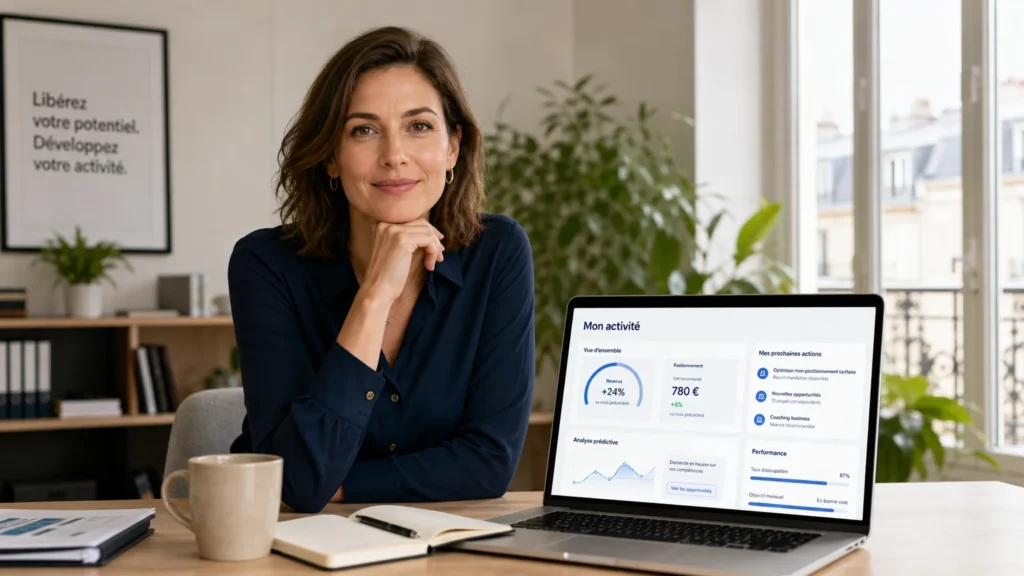Consultant freelance travaillant sur l'optimisation de son profil professionnel en ligne
