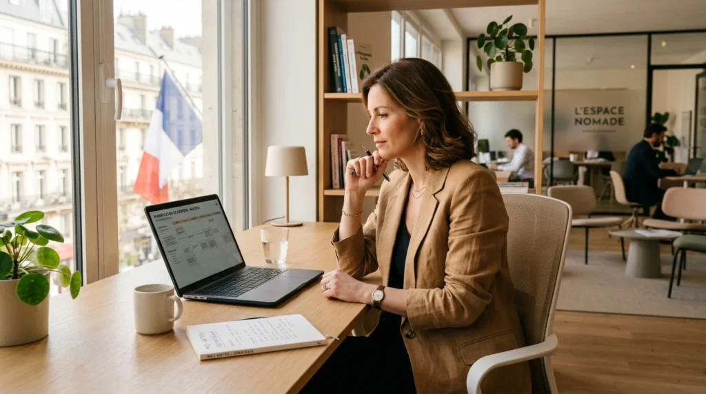 Consultant ind&eacute;pendant planifiant la strat&eacute;gie de contenu de son blog professionnel