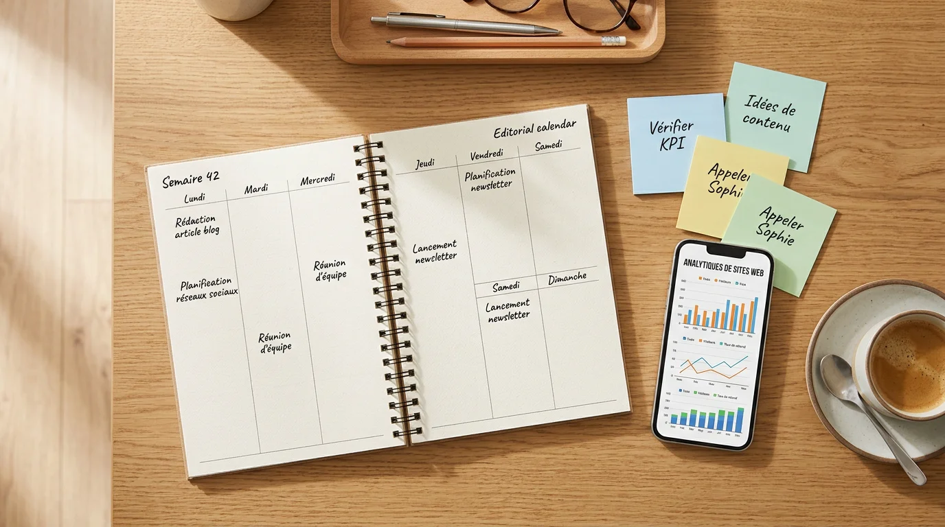 Calendrier éditorial et outils de suivi d'audience pour alimenter un blog