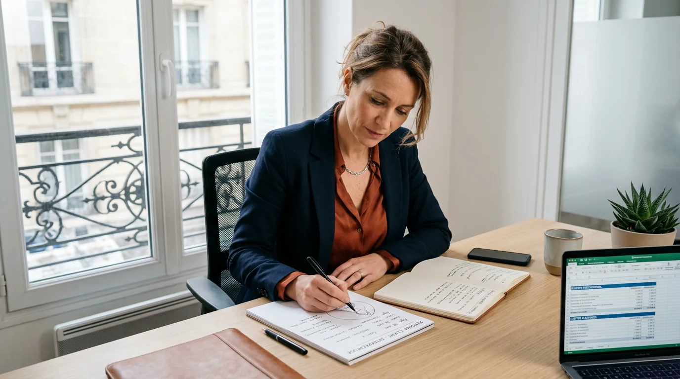 Consultant indépendant travaillant sur la définition de son client idéal