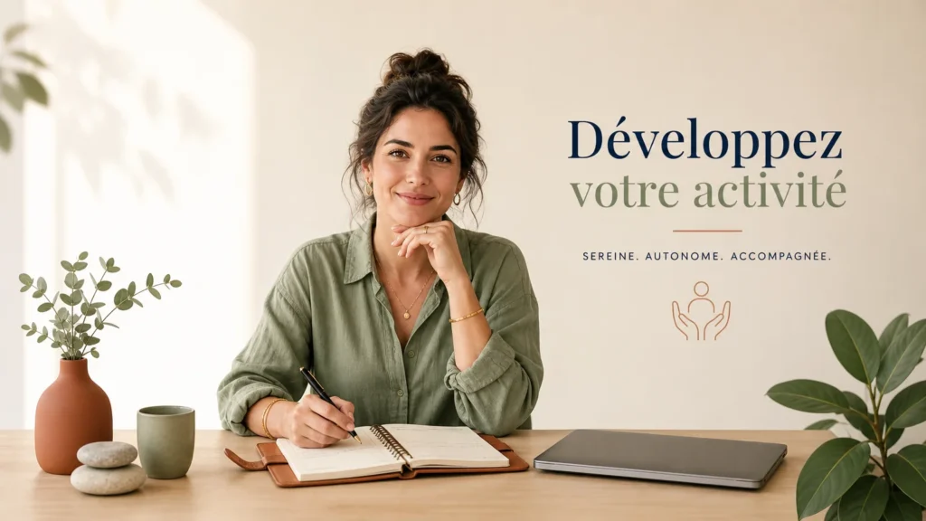 Illustration d’une professionnelle du bien-être exerçant en portage salarial