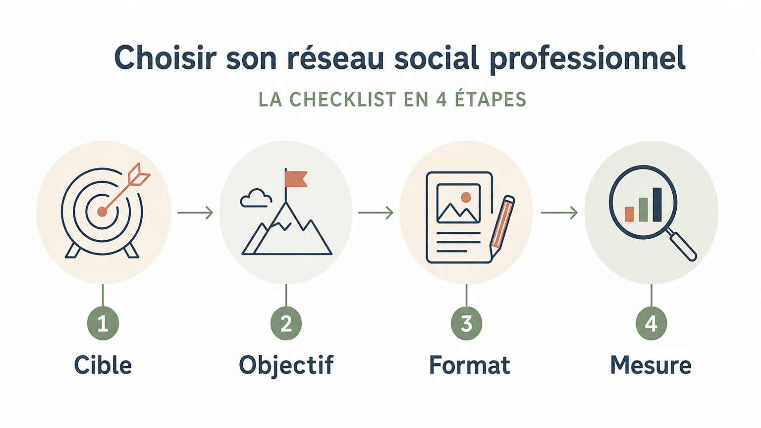 Checklist illustrée des critères pour choisir un réseau social professionnel