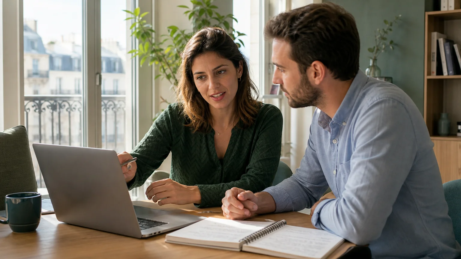 Consultante digitale échangeant avec un client dans le cadre d’une mission